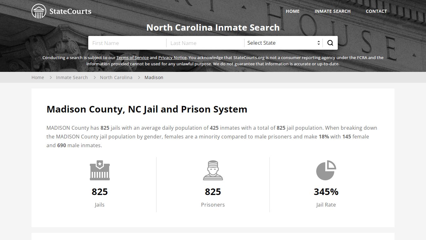 Madison County, NC Inmate Search - StateCourts