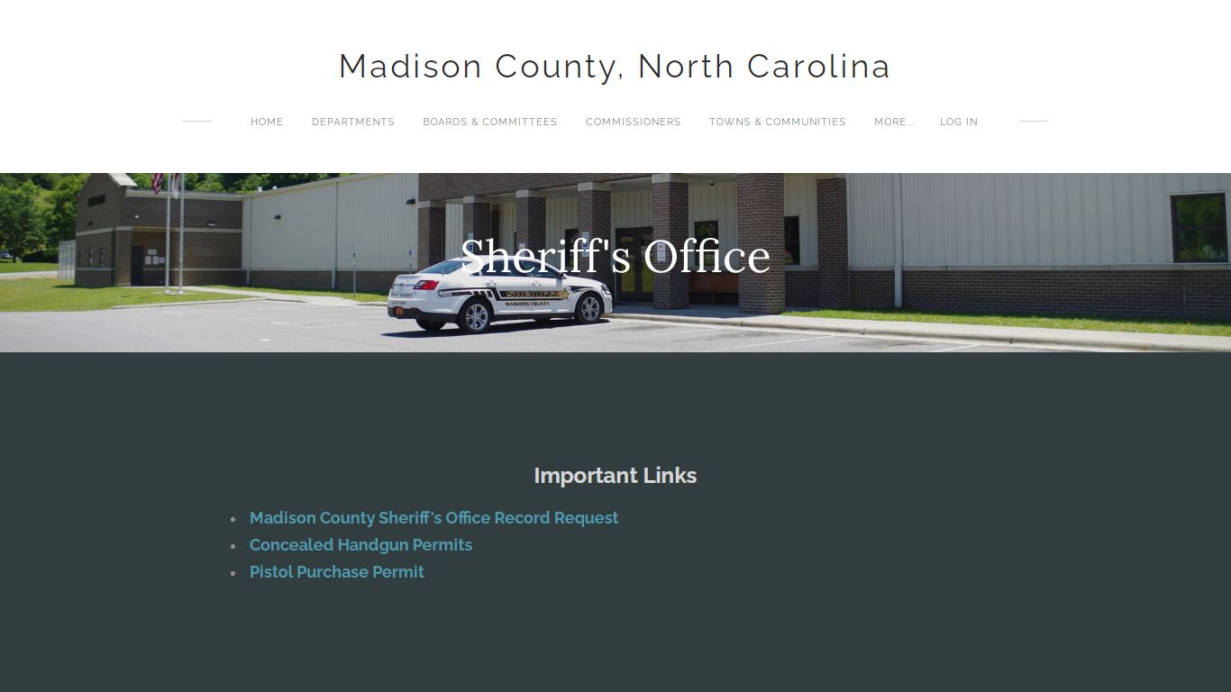 Sheriff's Office - Madison County, North Carolina